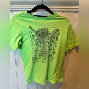 QUIKSILVER Boys Size Youth Small Green & Black Short Sleeve Tee Athletic…